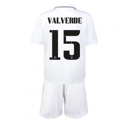 Baby Fußballbekleidung Real Madrid Federico Valverde #15 Heimtrikot 2022-23 Kurzarm (+ kurze hosen)